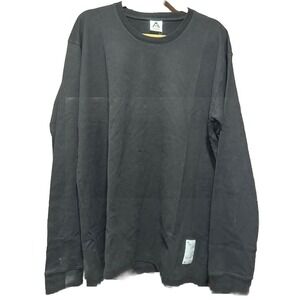 Wasted Collective Mens Long Sleeve‎ Crewneck T-Shirt Black XL NWT Sustainable
